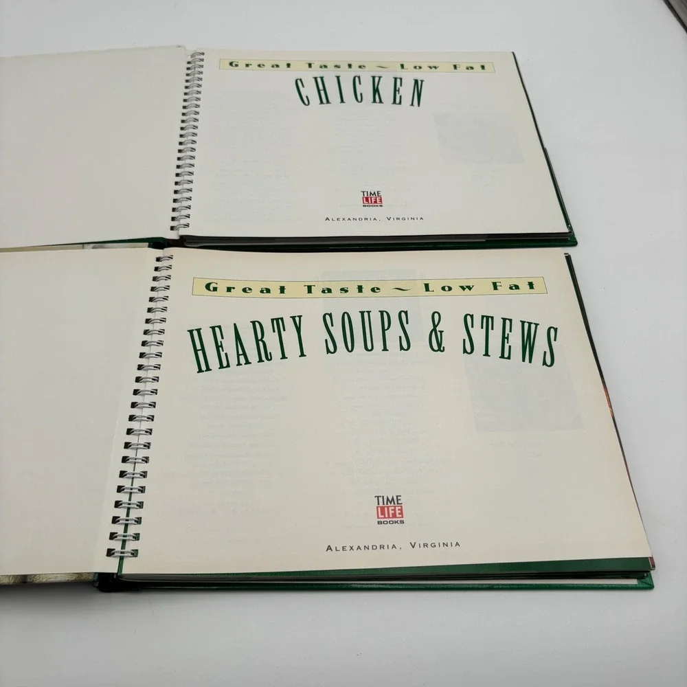 Time-Life Great Taste Low Fat Cookbooks Set of 2 Green Excellent Healthy Recipes